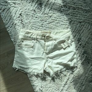 We The Free White Jean Shorts Distressed Cut-Off Style
